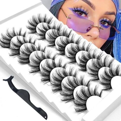 8/5 Pairs 3D 5D Fake Mink Eyelashes Set Fluffy Natural Long Wispy Silk Eye Lashes Vendor High Volume Vegan Cilias