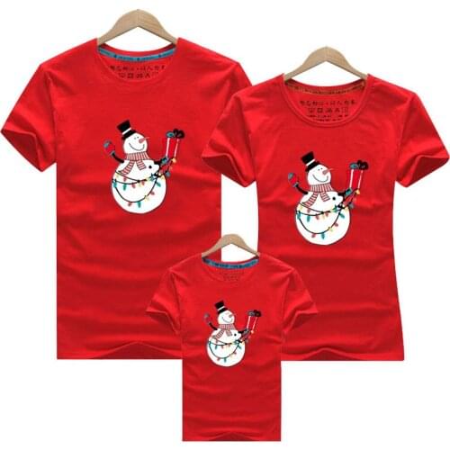 New Year Dad Mom Baby Christmas Snowman Clothing Family Matching Outfits Clothes Mother Daughter Father Son Mommy and Me Shirt