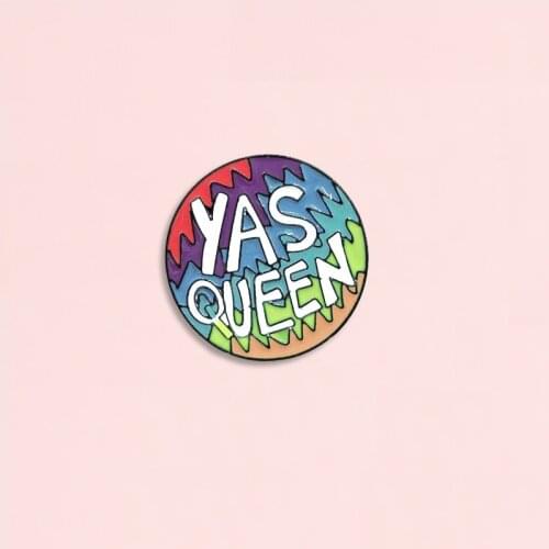 New color round YES QUEEN brooch Color irregularity PIN badge fun cartoon brooch denim clothing pendant alloy jewelry