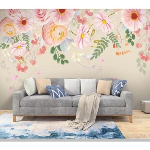 Papel de parede Beautiful flower country rural style 3d wallpaper mural,living room tv wall childrens bedroom home decor
