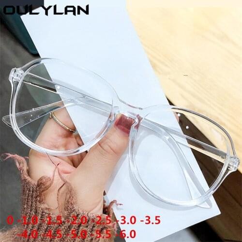 Oulylan 2021 Fashion Finished Myopia Glasses Women Clear Nearsighted Eyewear Men Glasses With Diopters Minus 1.5 2.0 2.5 3.0