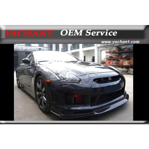 Carbon Fiber Front Lip with Diffuser Fit For 2008-2011 Nissan R35 GTR LP Sytle Front Bumper Lip with Undertray Diffuser