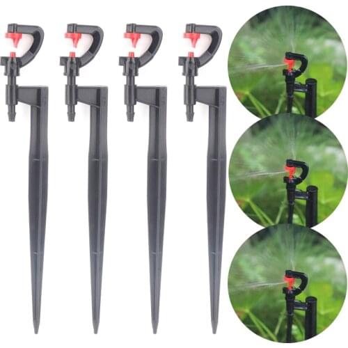 5Pcs/Lot Garden Micro Irrigation Sprinklers Agriculture Seedling Watering Nozzle Stakes 180 Degree Spray Dripper For 1/4'' Hose