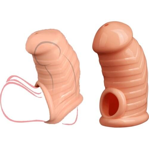 Silicone Men Chastity Cage Scrotum Bondage Cock Ring Sex Penis Ring Chastity Device Sex Toys for Man Lock Penis Prevent Erection
