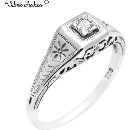 Silver chakra Rings With Diamonds