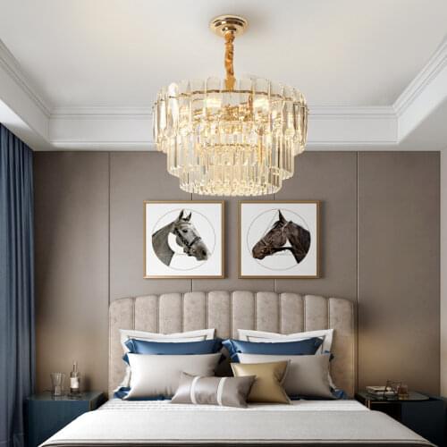 Modern Crystal Led Pendant Lights Gold Living Room Pendant Lamp For Kitchen Dining Room Bedroom Deco Nordic Loft Lamp