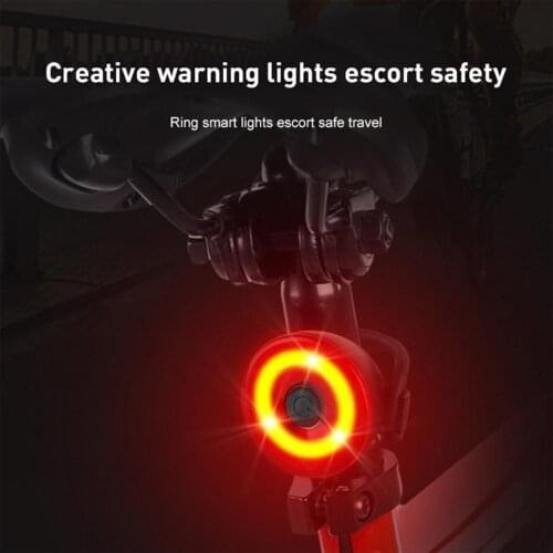Bike Highlight Brake Warning Lights Smart Bicycle Tail Rear Light Auto Start Stop Brake IPX6 Waterproof Bike LED Lights