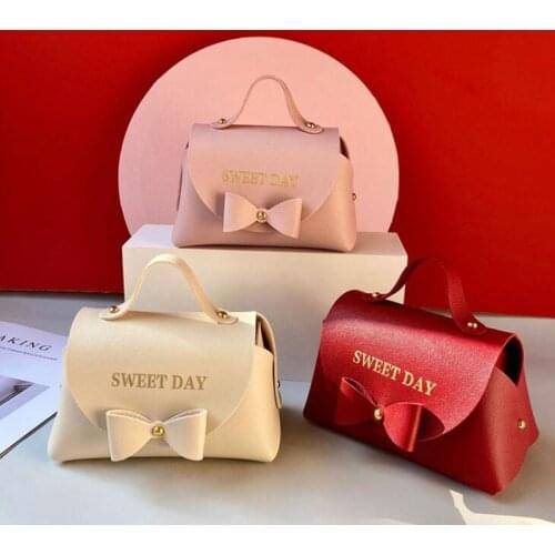 20pcs/lot Wedding Souvenir Creative Gift Box Candy Bag Baby Shower Return Gifts Artificial Leather For Guest Giveaways