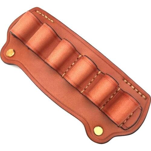 Tactical Cowhide 6 Rounds 12G Shotgun Shells Mag Pouch Ammo Cartridge Holder Magazine Belt Pouch Waist Bag for Hunting