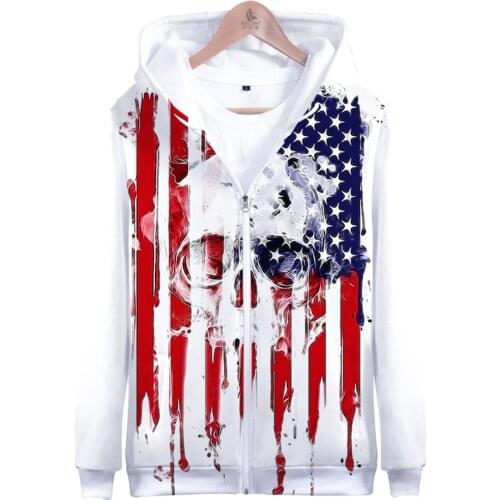 3D Print Independence Day Zipper Hoodies Fourth Of July Hoodie July Fourth Sweatshirts Fashion Casual 3D Hooded Mens Coats