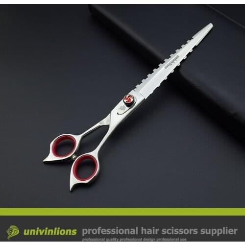 Univinlions 7/7.5" pet haircut serrated scissors dog grooming scissors hand clippers animal hair scissors pet hair trimmer horse