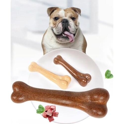 Dog Bone Shaped Chew Teether Dog Bone Teeth Clean Wear Resistant Artificial Bone Dog Teeth Cleaning Chewing Interaction Pet Toy