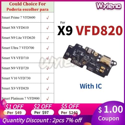 Wyieno For Vodafone Smart VFD820 VFD600 VFD610 VFD620 VFD700 VFD710 USB Dock Charging Charger Port Flex Cable Microphone Board