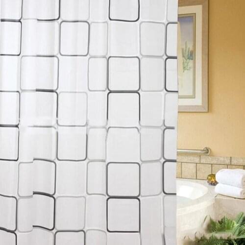 Shower Curtains Thicken PEVA Stainless Steel Buttonhole Waterproof Mildew Proof Translucent Bath Curtain Bathroom Decor