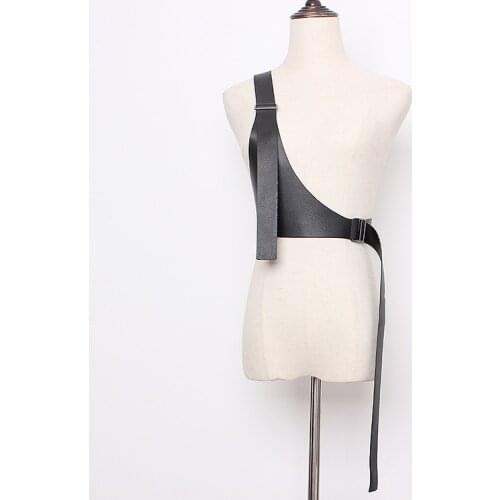 Womens runway fashion PU leather vest Cummerbunds female Dress Corsets Waistband Belts decoration wide belt TB1432