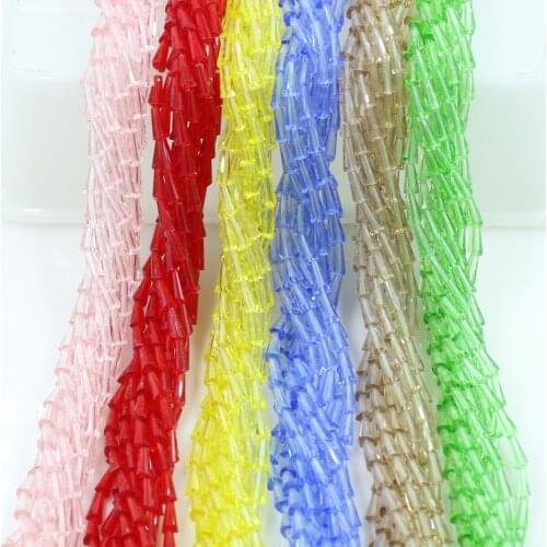 ZHUBI Jewelry Making Beads 3*6/4*8MM European Crystal Glass Tube Spacer Tower Quartz Lampwork Beads Crafts Material Wholesale