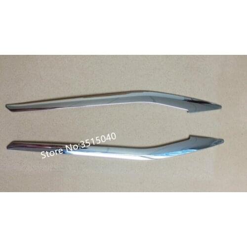 2PCS ABS Chrome Rear Headlight Fog Light Lamp Eyelid Eyebrow Cover Trim Car Styling Accessories For Tesla Model X 2016-2017