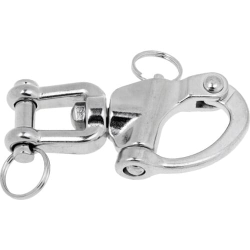 2pcs Snap Swivel Stainless Steel Shackle Boat Yacht Sailing Hardware 9.3x4cm