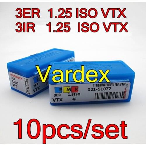 3ER 1.25 ISO VTX 3IR 1.25 ISO VTX 10pcs/set Vardex Threaded carbide insert Processing: stainless steel and steel