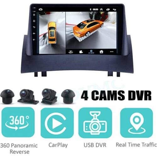 For Renault Megane II 2 Scala Car Audio Navigation Stereo Carplay DVR 360 Birdview Around 4G Android System