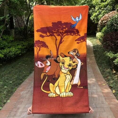 Disney The Lion King Simba Bath Towel Baby Cotton Blanket Adult Children Kids Beach Swimming Pool Towel Super Soft Absorbent