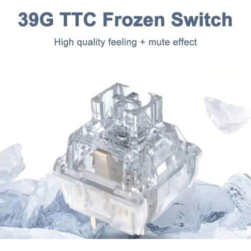 TTC Frozen Switch for Mechanical Keyboard Silent Mute Linear 39g 3pins Same Hand feel as Gold Pink Switch Transparent PC Game