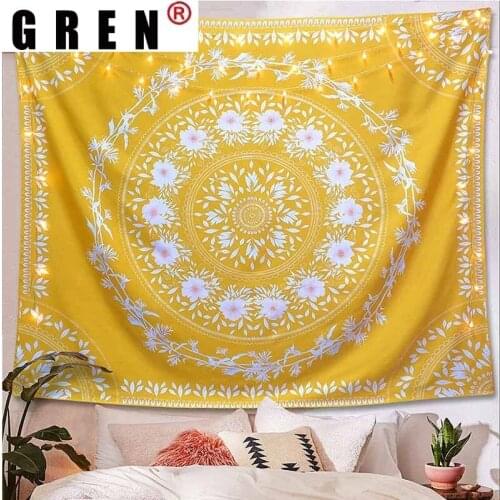 GREN Bohemian Mandala Poster Picture Tapestry Wall Hanging Wall Covering Rugs Background Cloth Beach Mat Blanket Art Home Decor