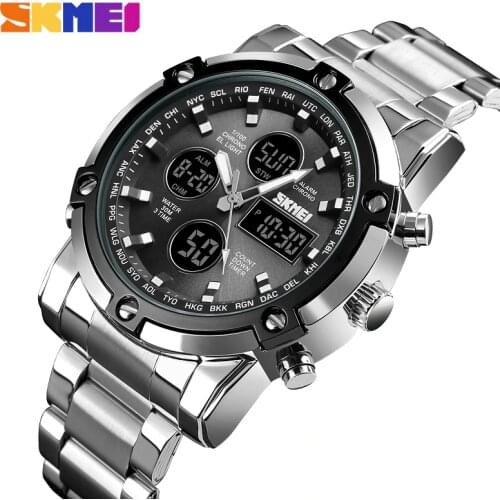 SKMEI Brand Men Digital Watches Fashion Countdown Chronograph Sport Wristwatch Waterproof Luxury Luminous Electronic Watch Clock
