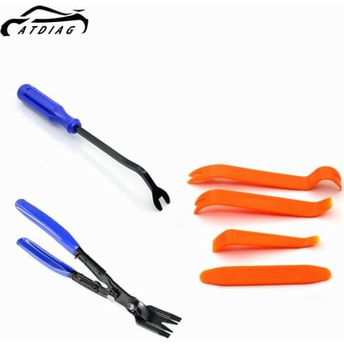 4pcs Car Door Pannel + 1pcs Blue Cleaner Tool Car Door Panel Remover Upholstery Fastener Disassemble Auto Vehicle Refit Tools