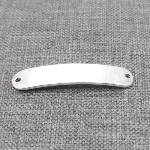 2pcs of 925 Sterling Silver Shiny Plain Curve Bar Connectors for Bracelet