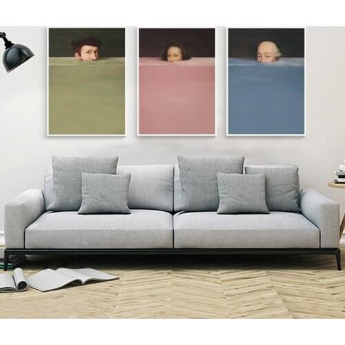 Nordic Abstract Handdraw Character Colorful Canvas Painting Vintage Poster Print Decor Wall Art Pictures For Living Room Bedroom