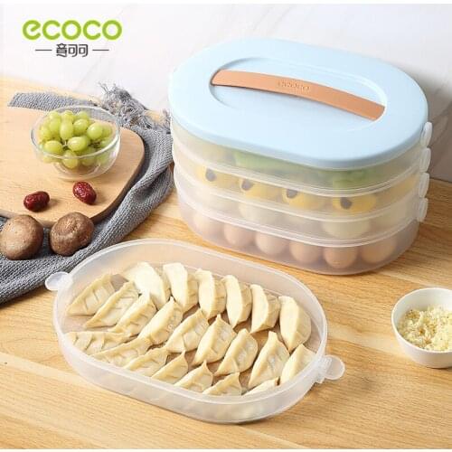 Ecoco Dumpling Box, Frozen Dumpling Storage Box for Kitchen, Refrigerator Quick Frozen Storage Box, Fruit Preservation Box
