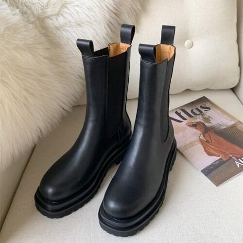 Nice Women Platform Ankle Boots Chunky Heel Platform Boots Luxury Brand Designer Chelsea Boots Women Martin Boots Ankle Shoes