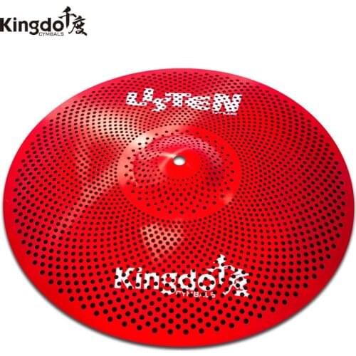 Red 16" low volume crash silent cymbals for drums