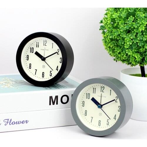 Creative Round Digital Simple Alarm Clock Childrens Students Bedside Home Decoration Silent Sweep Second Night Light