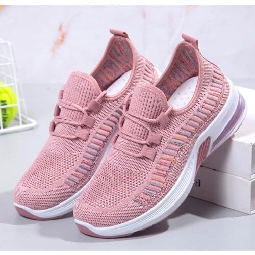 Summer Fashion Breathable Women Sneakers 2021 Mesh Fabric Ladies Sports Shoes Flat Casual Lace Up Running Shoes Female TrainersY
