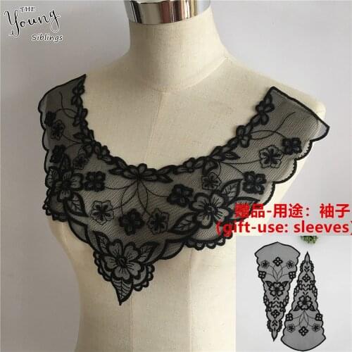 High quality Lace fabric Tulle Lace collar Organza Embroidered Applications for sewing Application Handicraft Dress Accessories