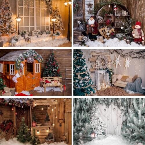 Laeacco Christmas Backgrounds Pine Trees Snow Winter Photography Backdrops Family Baby Portrait Photocall For Photo Studio Props