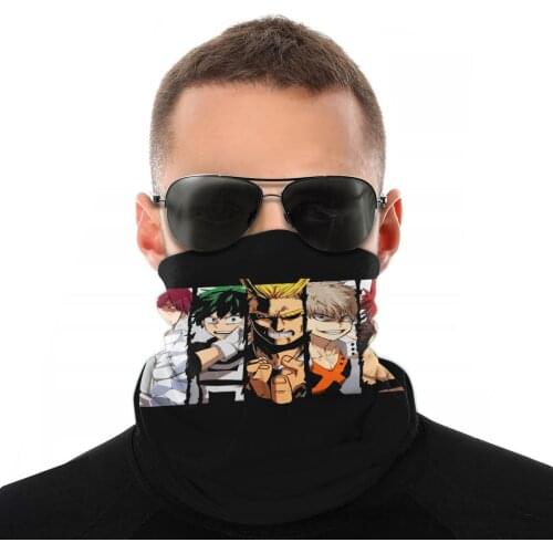 MHA My Hero Academia All Might Anime Scarf Half Face Mask Halloween Neck Warmer Tubular Bandanas Dustproof Headwear Outdoor