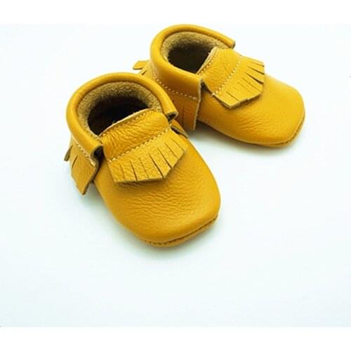 Genuine Leather Baby Moccasins Fringe and bow Soft Bottom Baby Shoes First Walkers Chaussure Bebe newborn Boys shoes