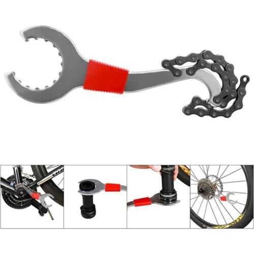 Set of 6pcs Bike Chain Wheel Repair Tools Set Flywheel Sprocket BB Remover Chain Whip Cutter Spoke Wrench Bicycle Tools Kits