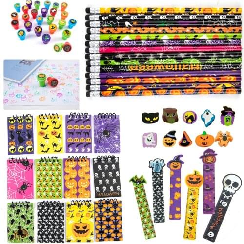 1Set Halloween Assorted Stamps Kids Gift Set Halloween School Stationery Set