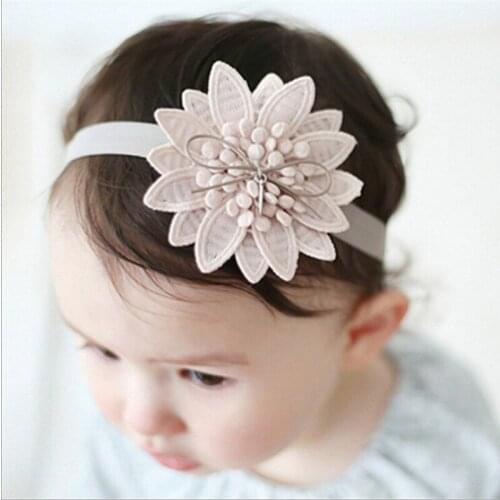 New 1 Pcs Girls Headband Newborn Beautiful Baby Girl Hairband Mesh Grid Flower Lace Headband Children Hair Accessories
