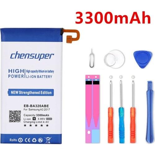 New chensuper 3300mAh EB-BA320ABE Battery for Samsung Galaxy A3 2017 A320F SC-04J SGH-N417 A320 A320FL A320Y