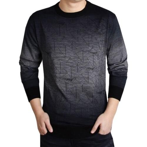 Autumn Cashmere Sweater Men Casual Print Long sleeve Pullover Men Sweater Plus Size Knitted Slim O-Neck Sweater Male S-2XL