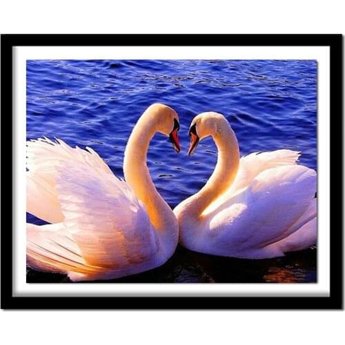 Full square drill Diamond embroidery swan lake 5D DIY diamond painting Cross Stitch Rhinestone home decoration