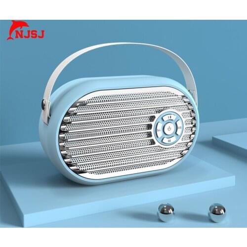 NJSJ Portable Bluetooth-Wireless Speaker Outdoor Loudspeaker 4D Stereo Music Surround Bass Speaker Support TF Card FM Radio