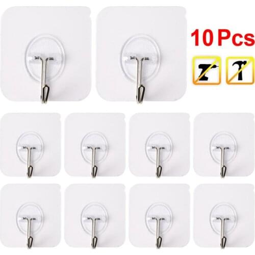 Strong Self Adhesive Hooks Waterproof Transparent Door Wall Sticker Hanger Hook Suction Heavy Load Rack Cup Sucker for Kitchen