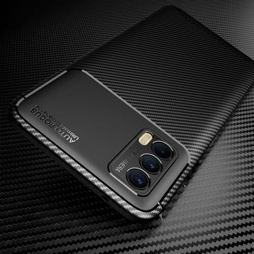 Realme V15 Shockproof Carbon Case for OPPO Realme V15 Case Silicone TPU Cover for Realme V 15 Phone Case Soft Back Cover