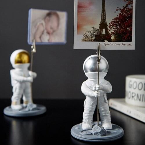 Silver Creative Desk Ornaments Miniature Resin Astronaut Figurine Decoration Crafts With Clip For Living Room Decorative Gifts